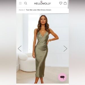 Hello Molly Text Me Later Midi Dress Green - S